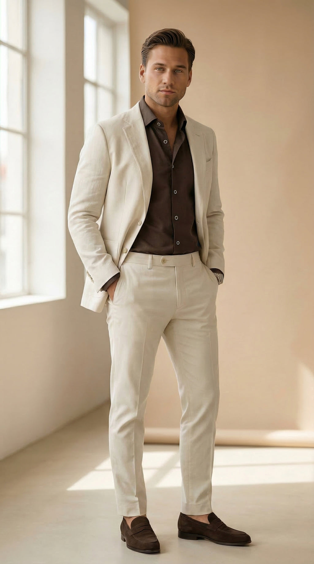 MONSEN Suitory One-Piece Collar Linen Shirt product image