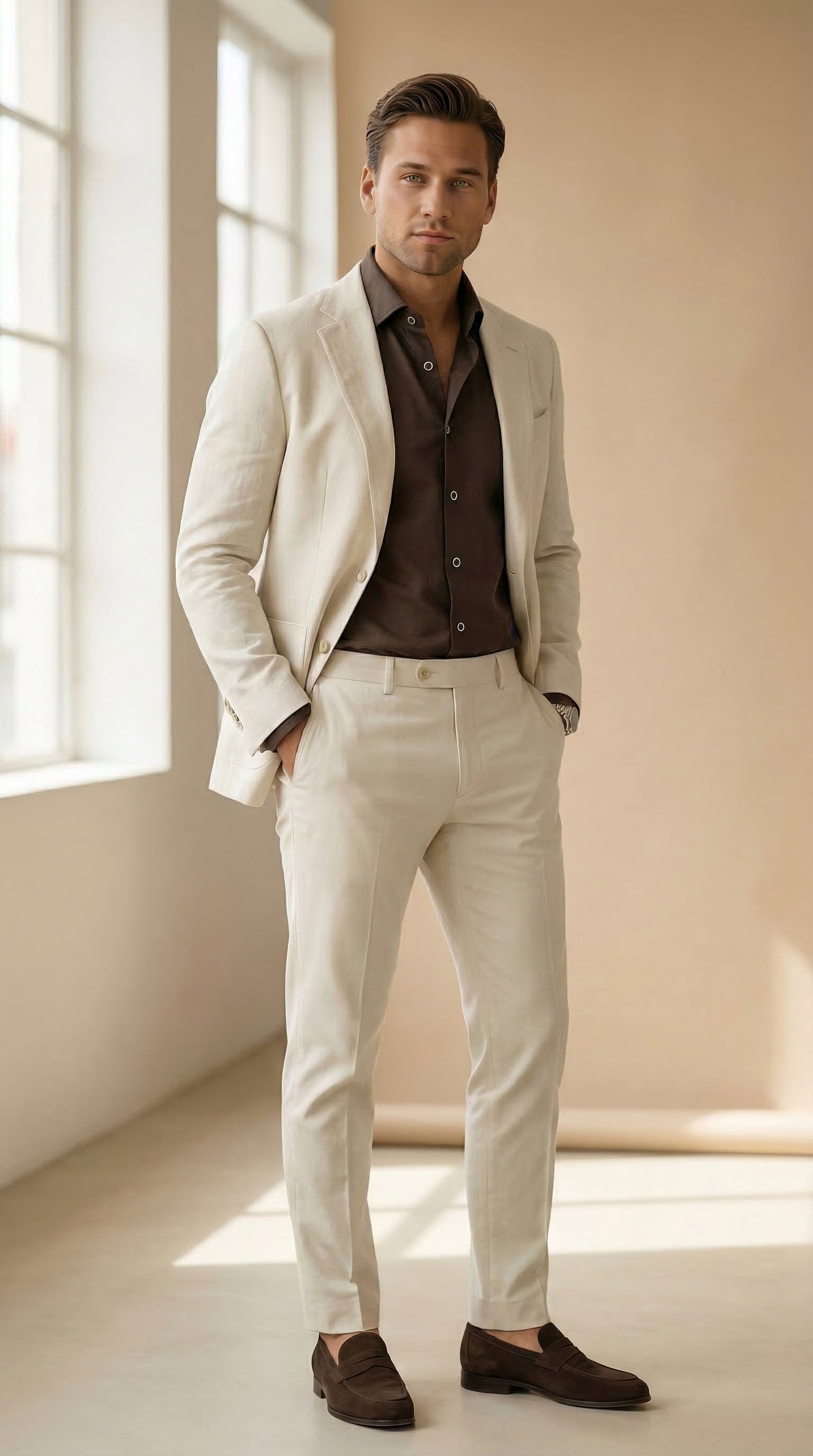 MONSEN Suitory One-Piece Collar Linen Shirt product image