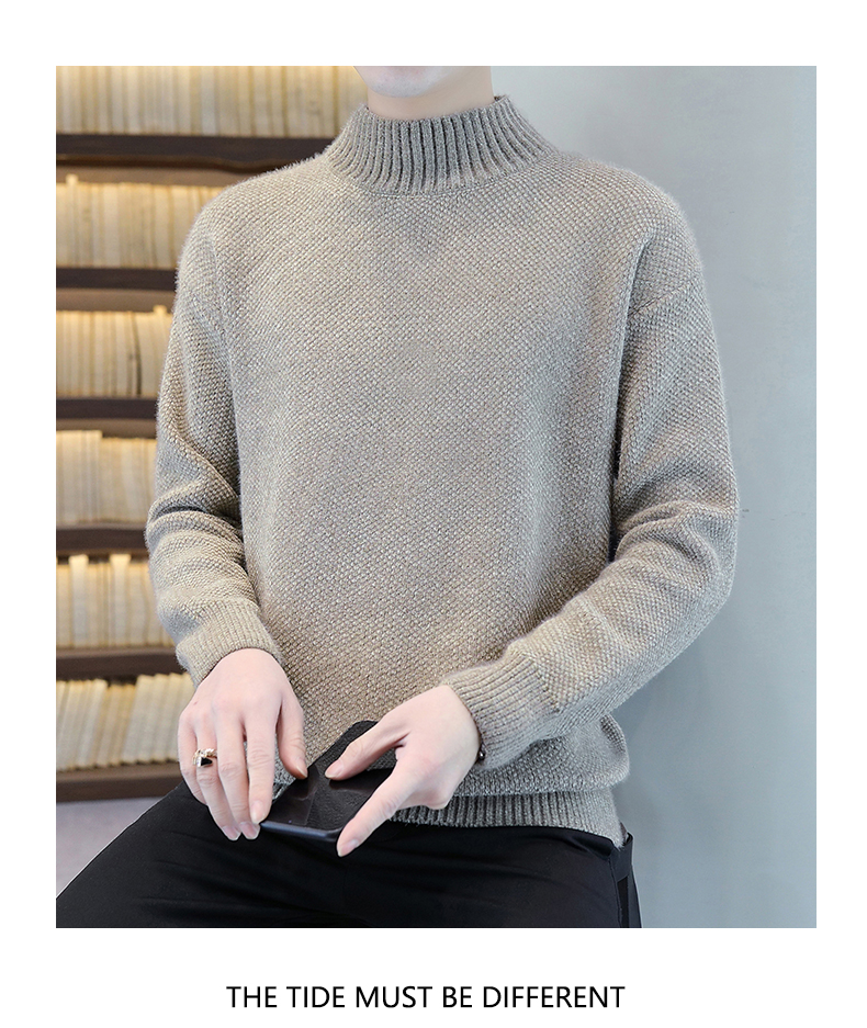 Mock-Neck Fleece Chenille Sweater