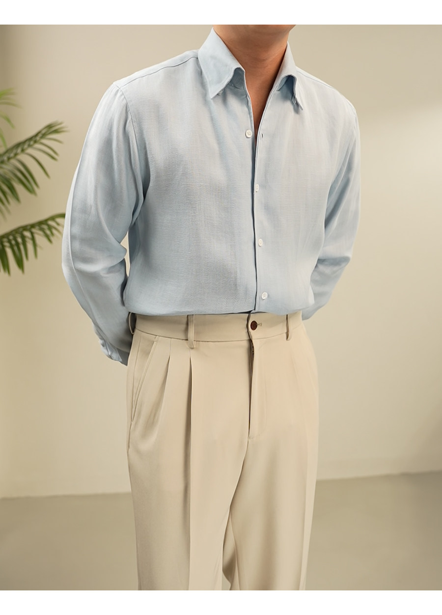 One-Piece Collar Linen Shirt