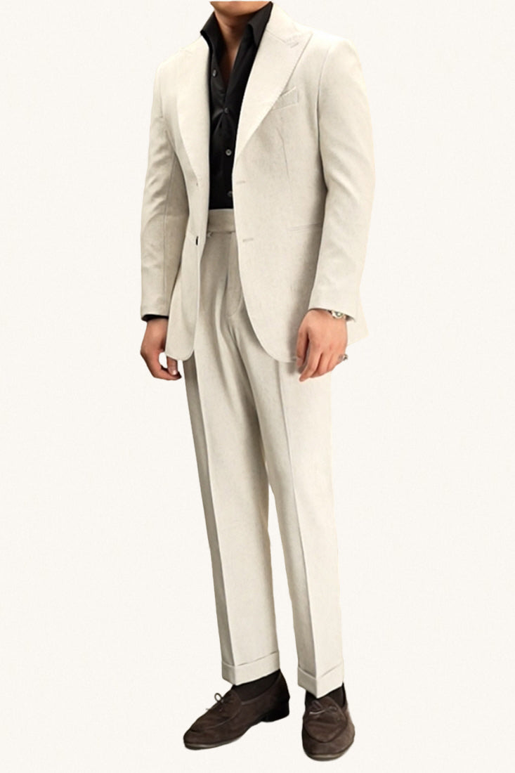 MONSEN Suitory Neapolitan Linen-Blend Slim Blazer/Suit product image
