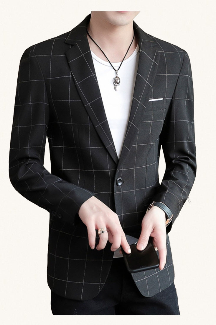 MONSEN Suitory Lightweight Slim Plaid Blazer in Performance Blend product image