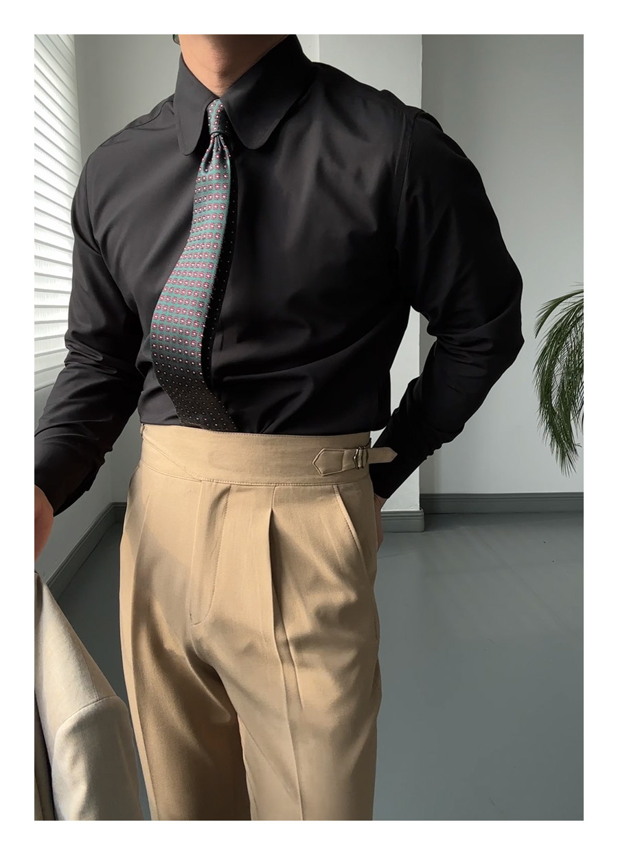 Vintage Rounded-Collar Dress Shirt
