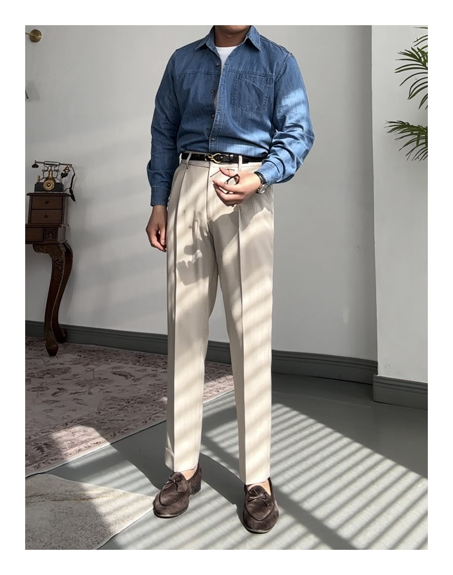 MONSEN Suitory Solid-Color Straight Pants in Performance Blend product image