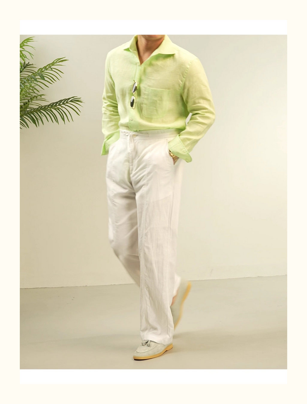 MONSEN Suitory 100% Linen Relaxed Shirt product image