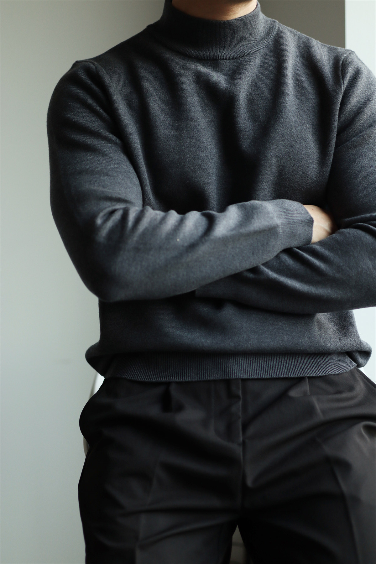 MONSEN Suitory Mid-Neck Ribbed Knit in Cotton product image