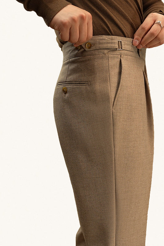 MONSEN Suitory High-Waist Straight Trousers in Performance Blend front view