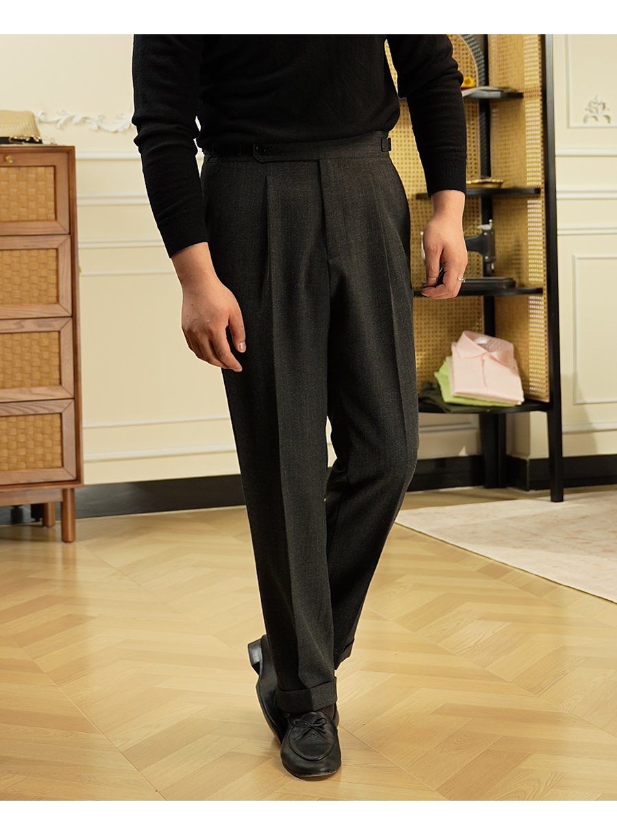 High-Waist Straight Trousers