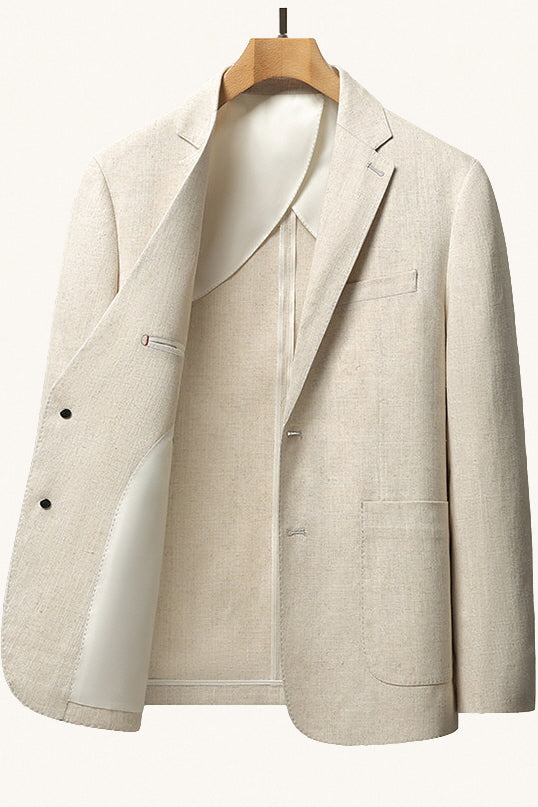 MONSEN Suitory Tencel-Linen Lightweight Blazer front view