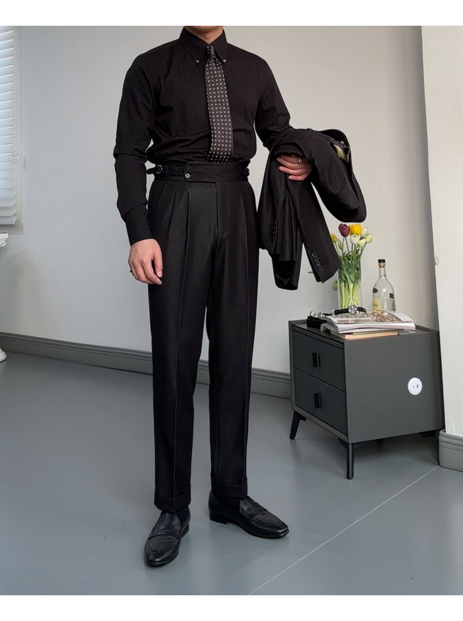 Black DB Peak-Lapel Suit