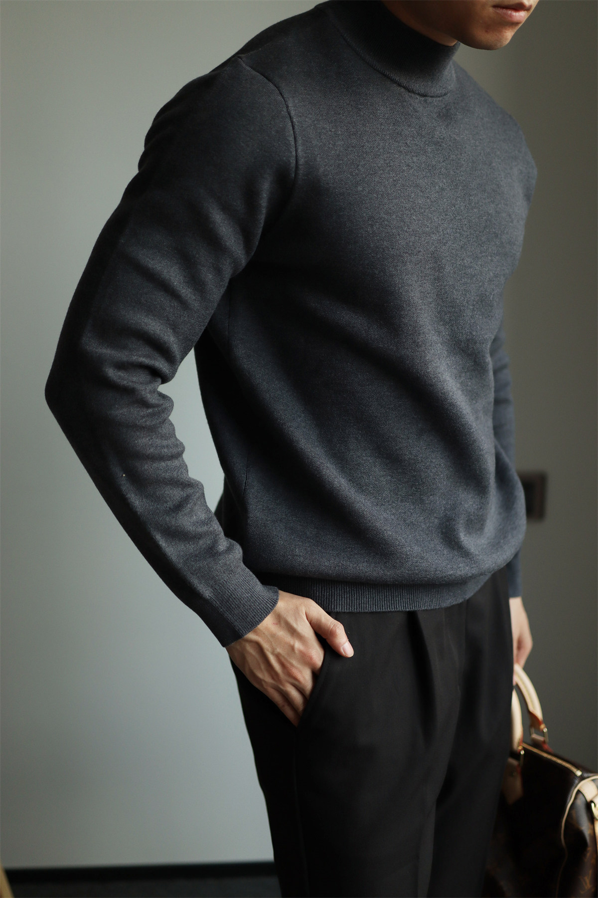 MONSEN Suitory Mid-Neck Ribbed Knit in Cotton product image