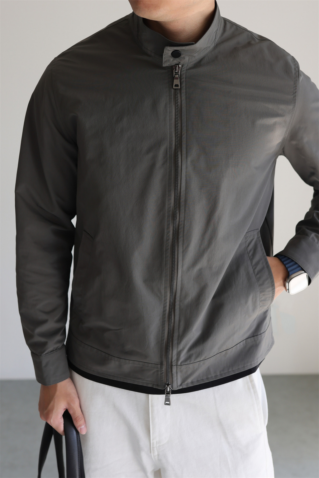 MONSEN Suitory Lightweight G9 Harrington Subtle Jacket in Performance Blend product image