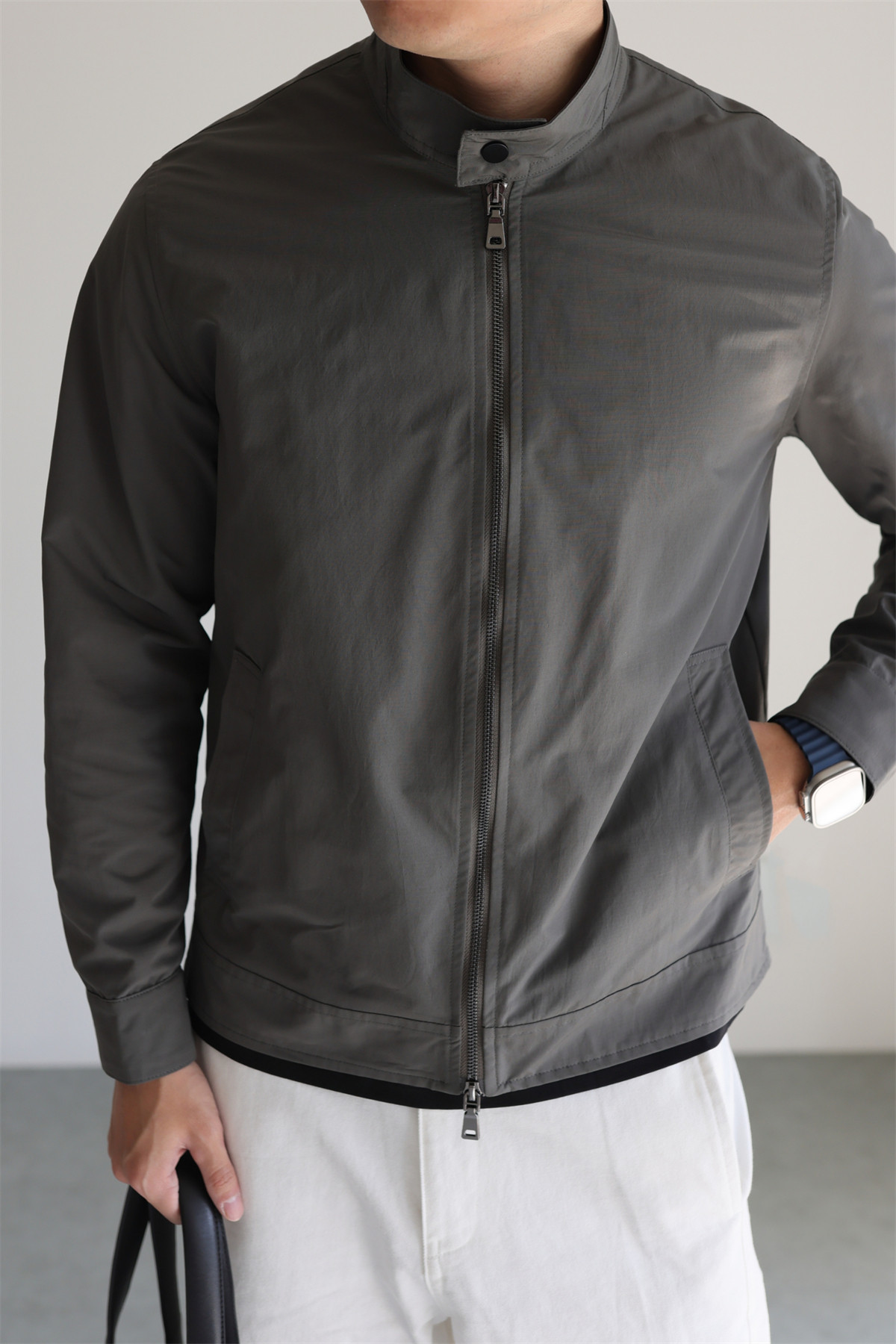 MONSEN Suitory Lightweight G9 Harrington Subtle Jacket in Performance Blend product image