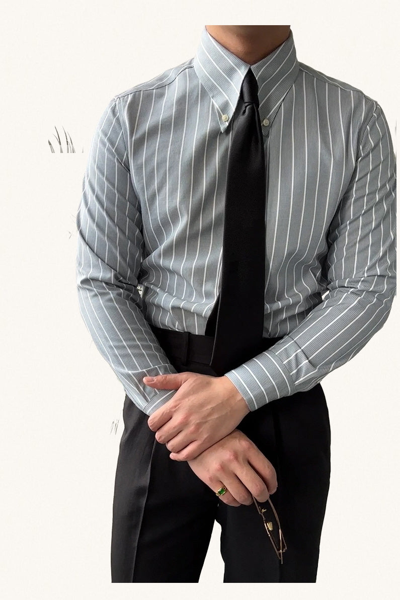 MONSEN Suitory Italian Vintage Striped Shirt in Cotton product image