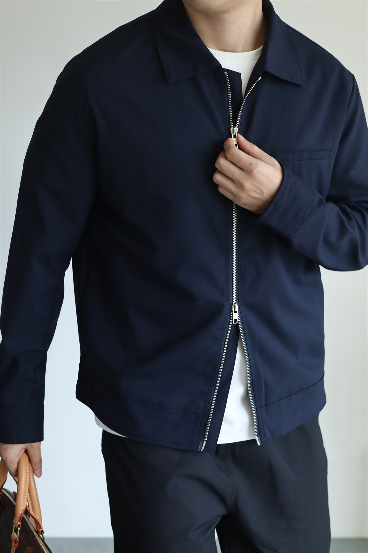 MONSEN Suitory Drapey Plain-Weave Lapel Jacket in Performance Blend product image