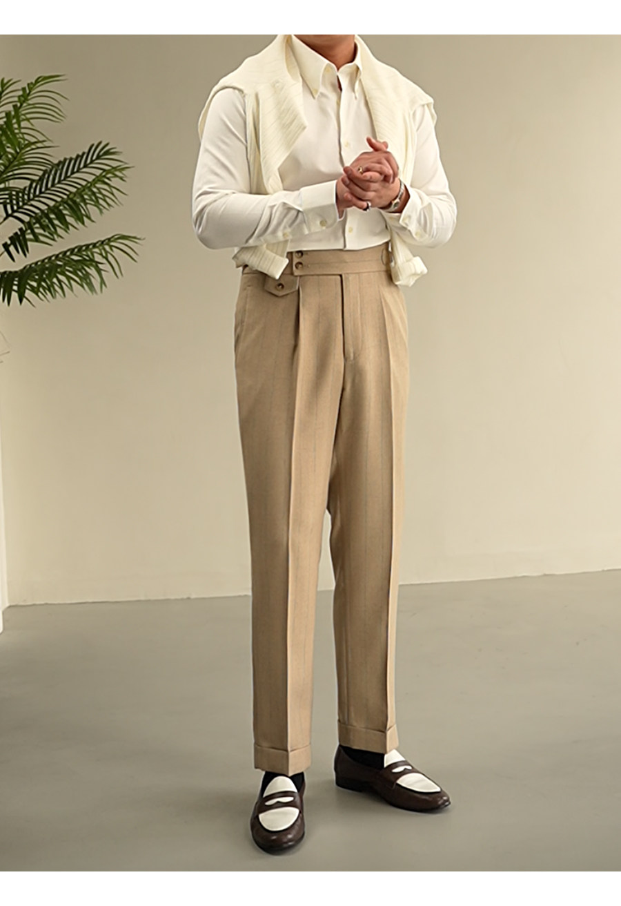 MONSEN Suitory Retro Oxford Non-Iron Wide Collar Shirt in Cotton product image