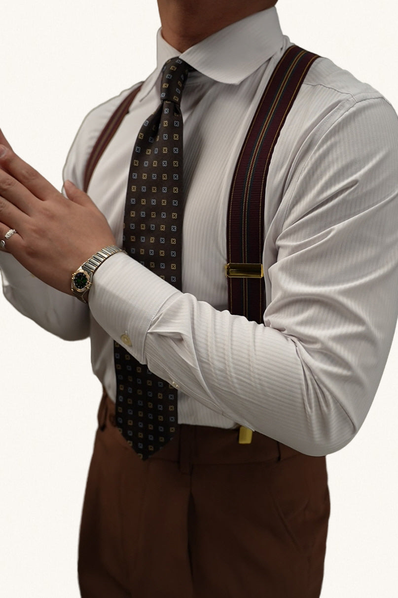 MONSEN Suitory Windsor-Collar Stripe Shirt in Cotton product image