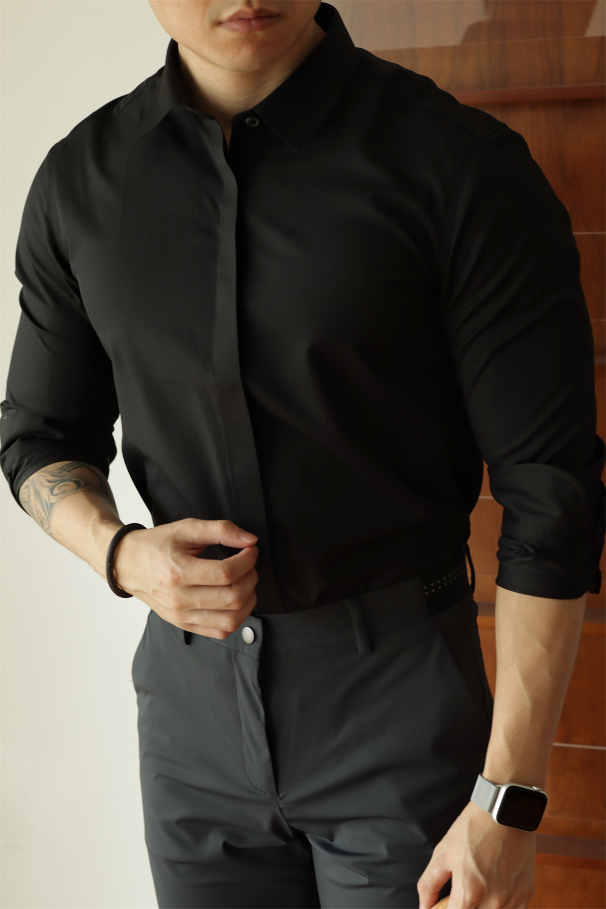 No-Iron Hidden-Placket Shirt