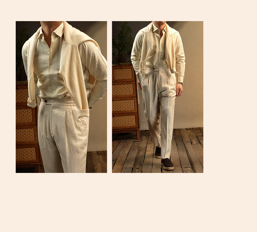 Seersucker One-Piece Collar Shirt