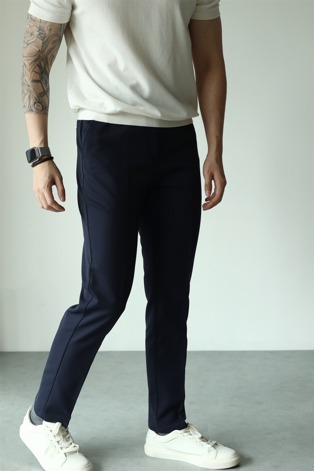 MONSEN Suitory Hidden-Elastic Waist Stretch Ankle Trousers in Performance Blend product image