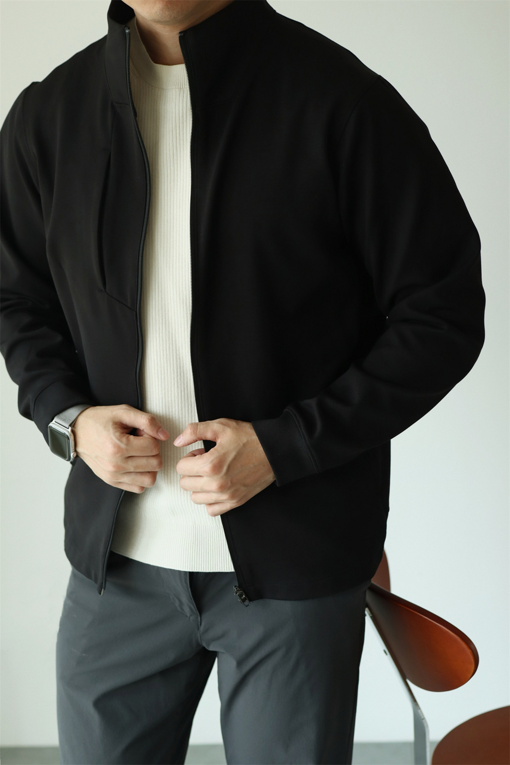 MONSEN Suitory 4-Way Stretch Stand-Collar Outerwear Jacket in Performance Blend product image