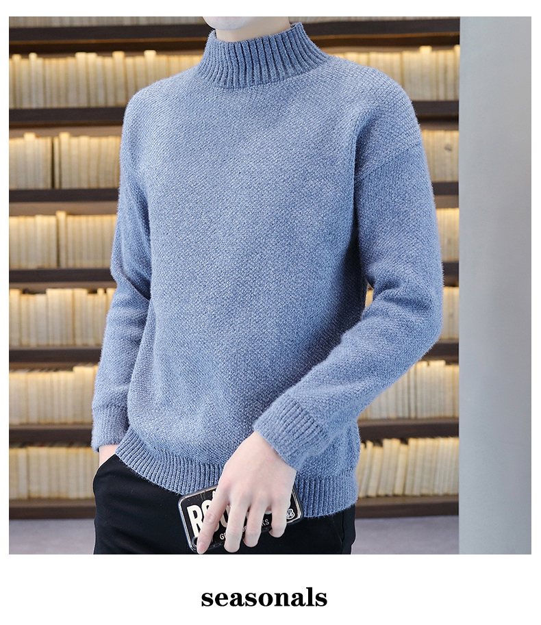 Mock-Neck Fleece Chenille Sweater