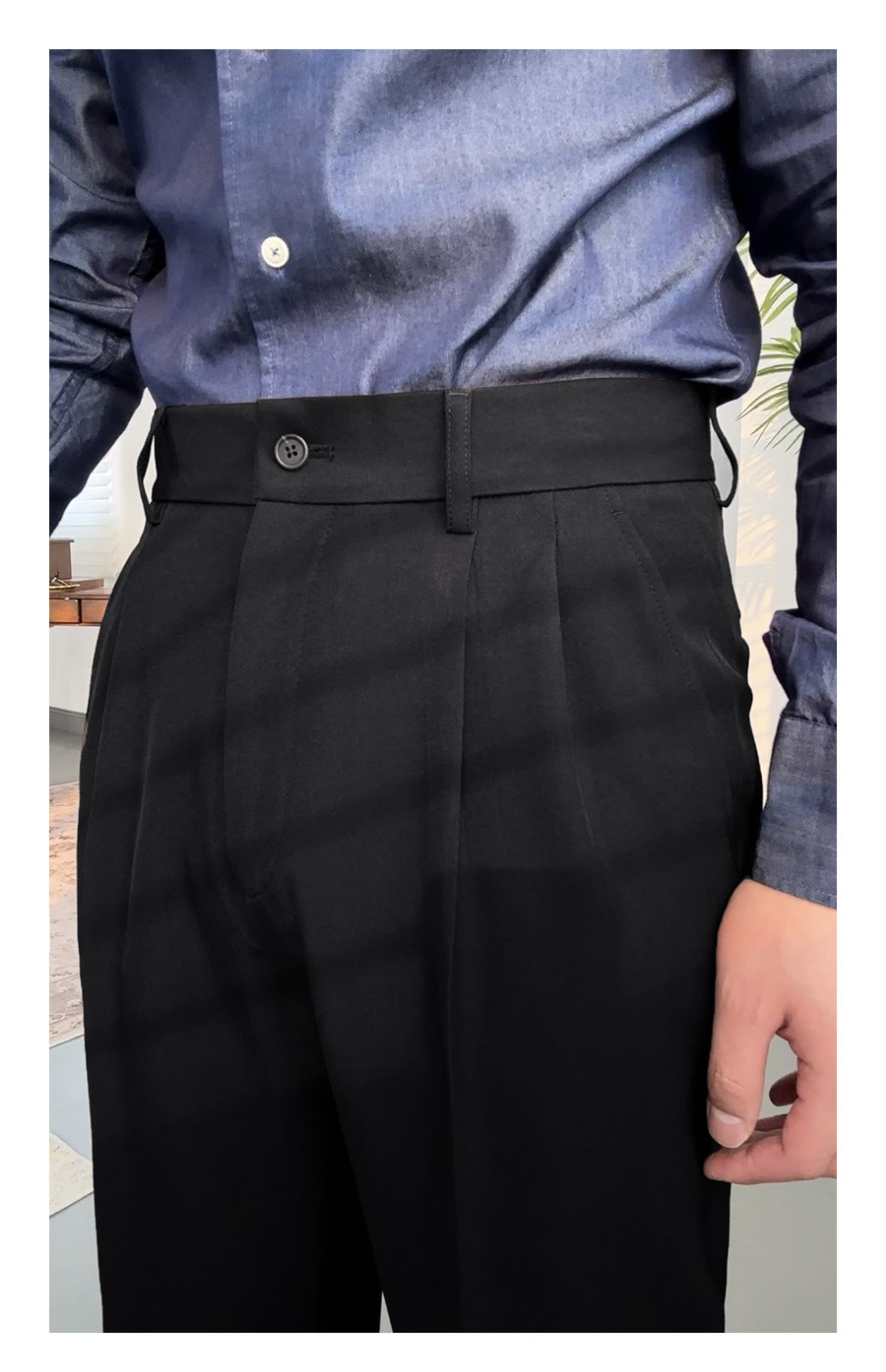 MONSEN Suitory Solid-Color Straight Pants in Performance Blend product image