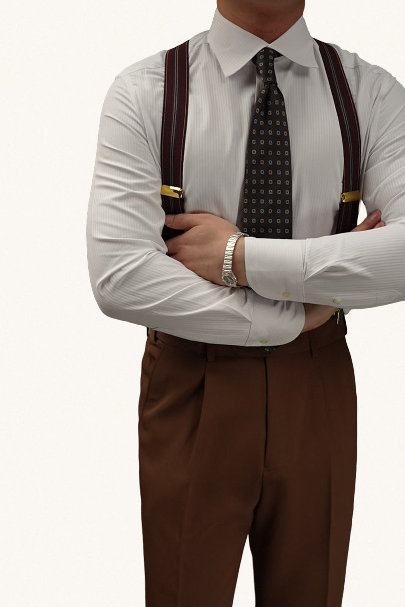 MONSEN Suitory Windsor-Collar Stripe Shirt in Cotton product image