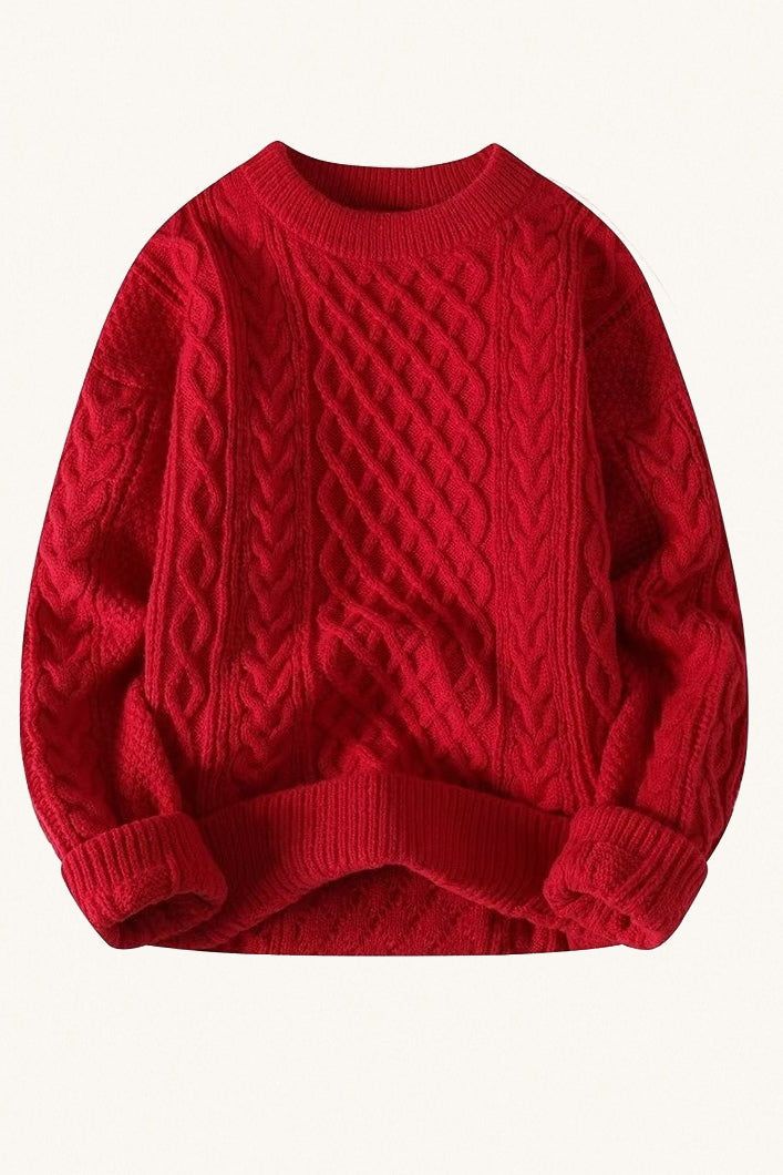 MONSEN Suitory Cable-Knit Crewneck Sweater in Wool product image