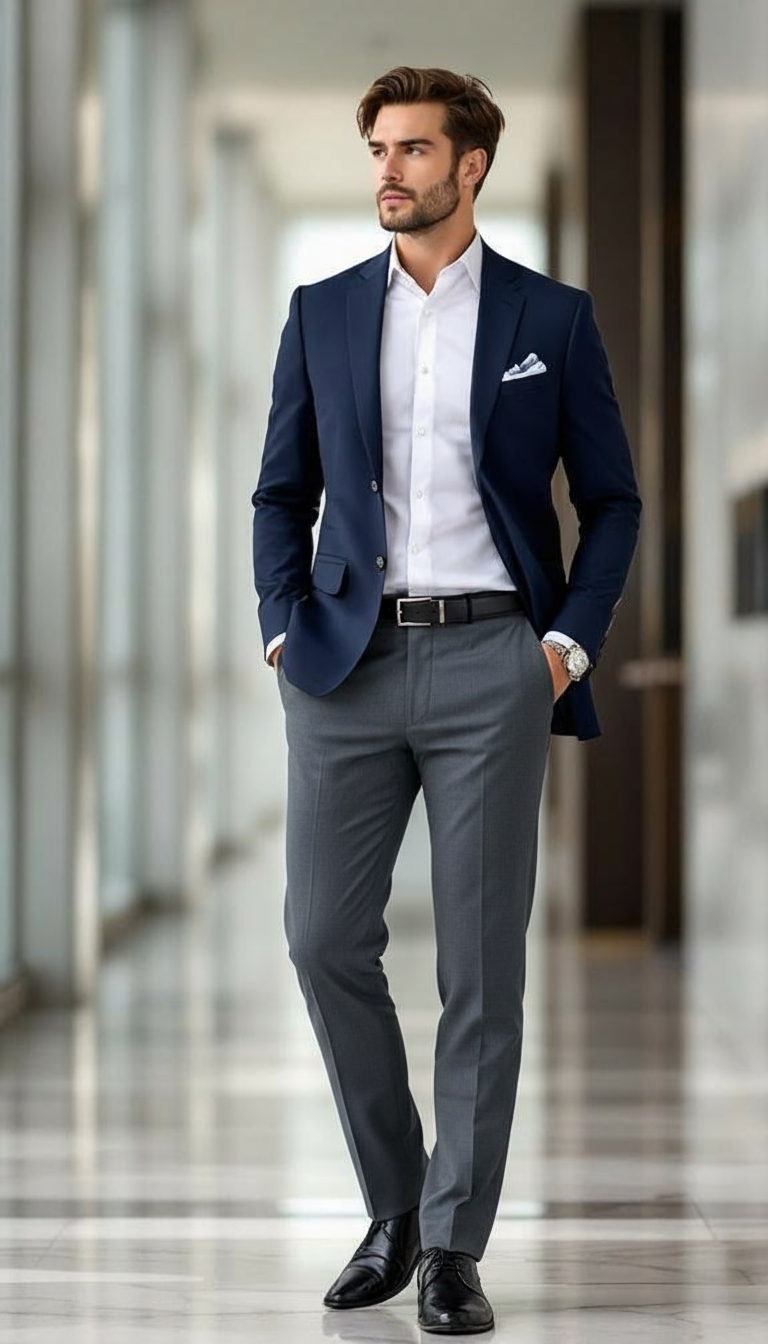 MONSEN Suitory Non-Iron Slim Trousers in Performance Blend product image