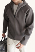MONSEN Suitory Zero-Pressure Airfeel Cotton Hooded Zip Jacket front view