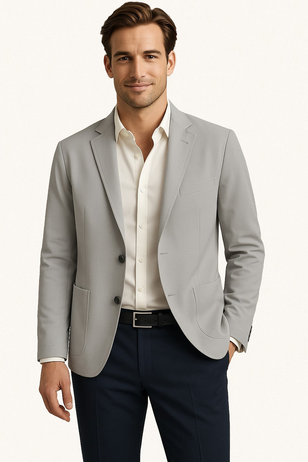 MONSEN Suitory Ice-Silk Waffle Lightweight Blazer in Silk Blend product image