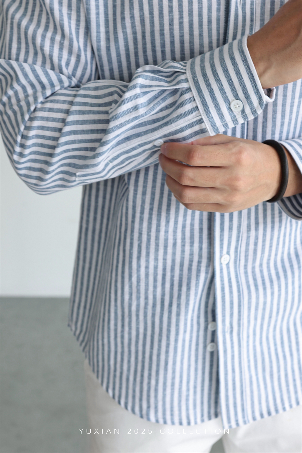 Linen-Cotton Stripe Shirt