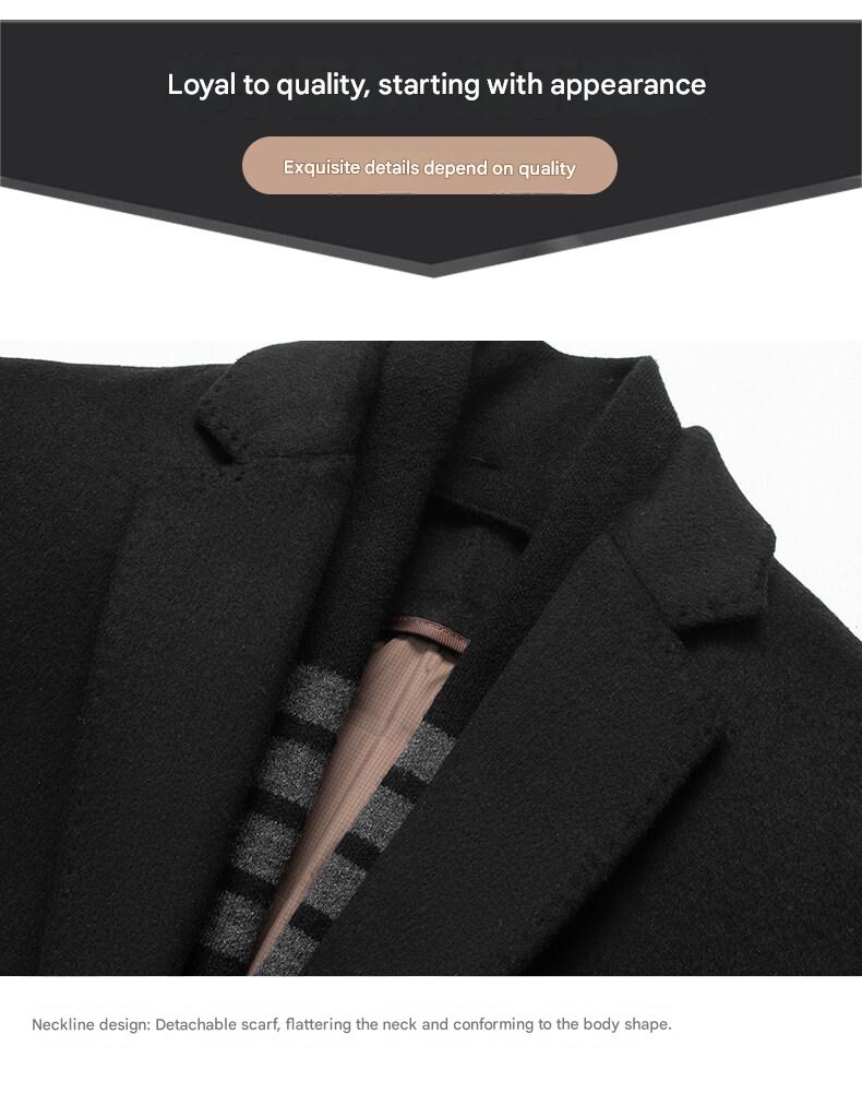 Goose-Down Liner Wool Overcoat