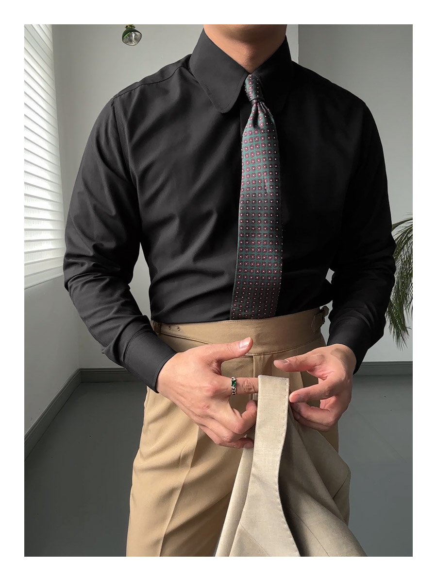Vintage Rounded-Collar Dress Shirt