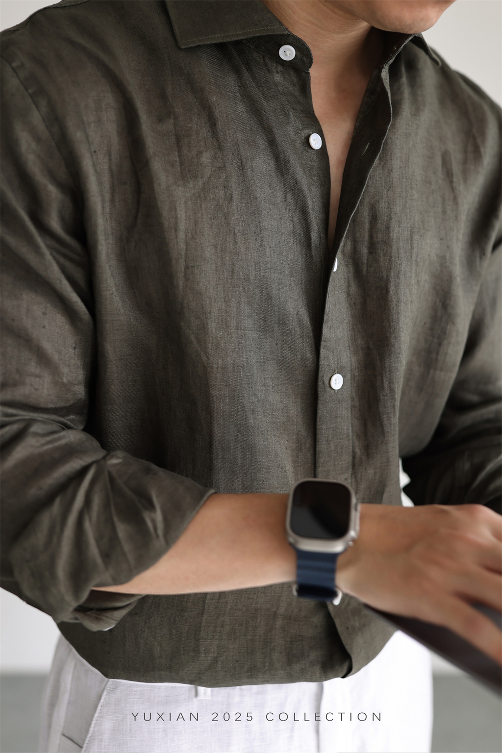 100% Linen Long-Sleeve Shirt