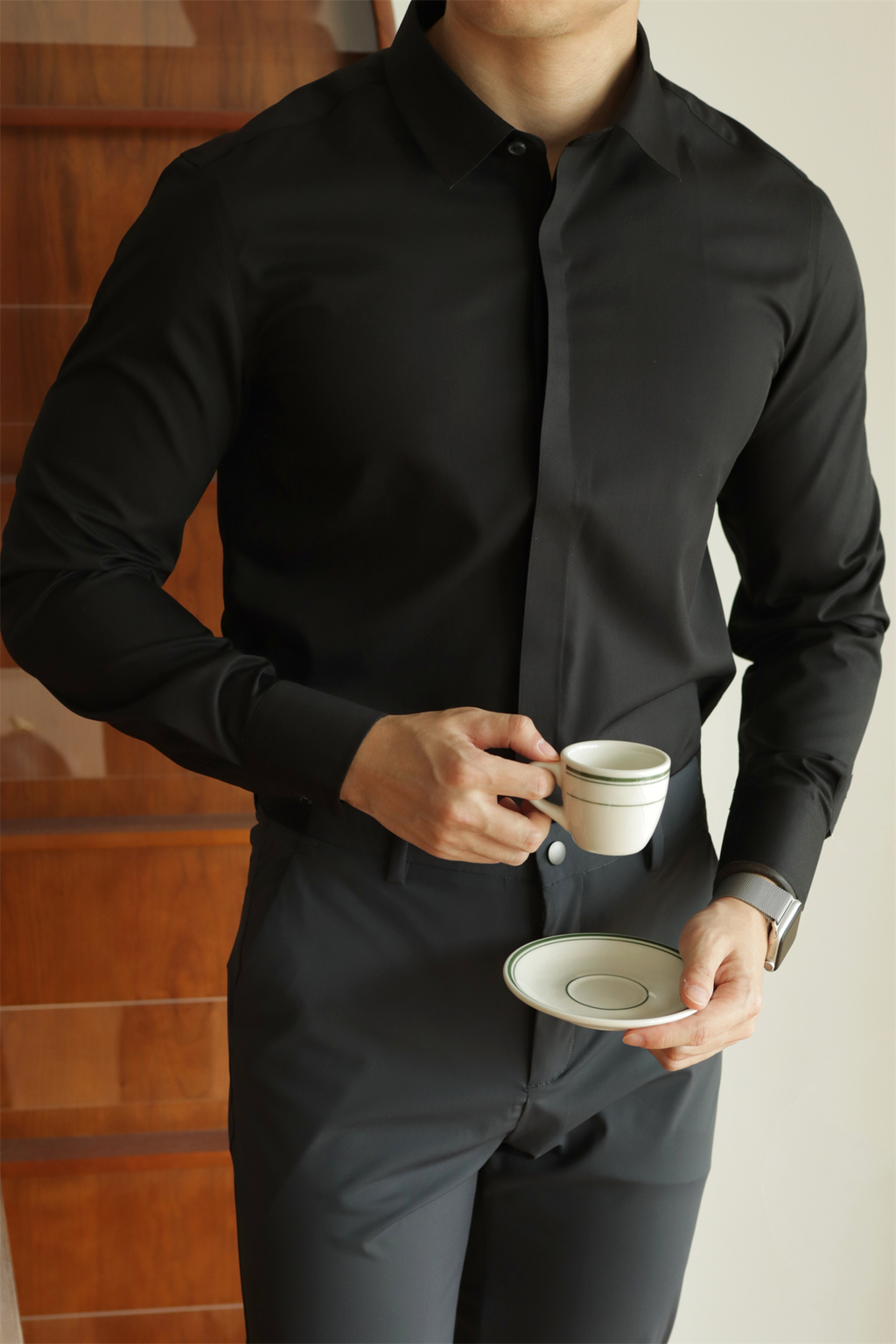 No-Iron Hidden-Placket Shirt