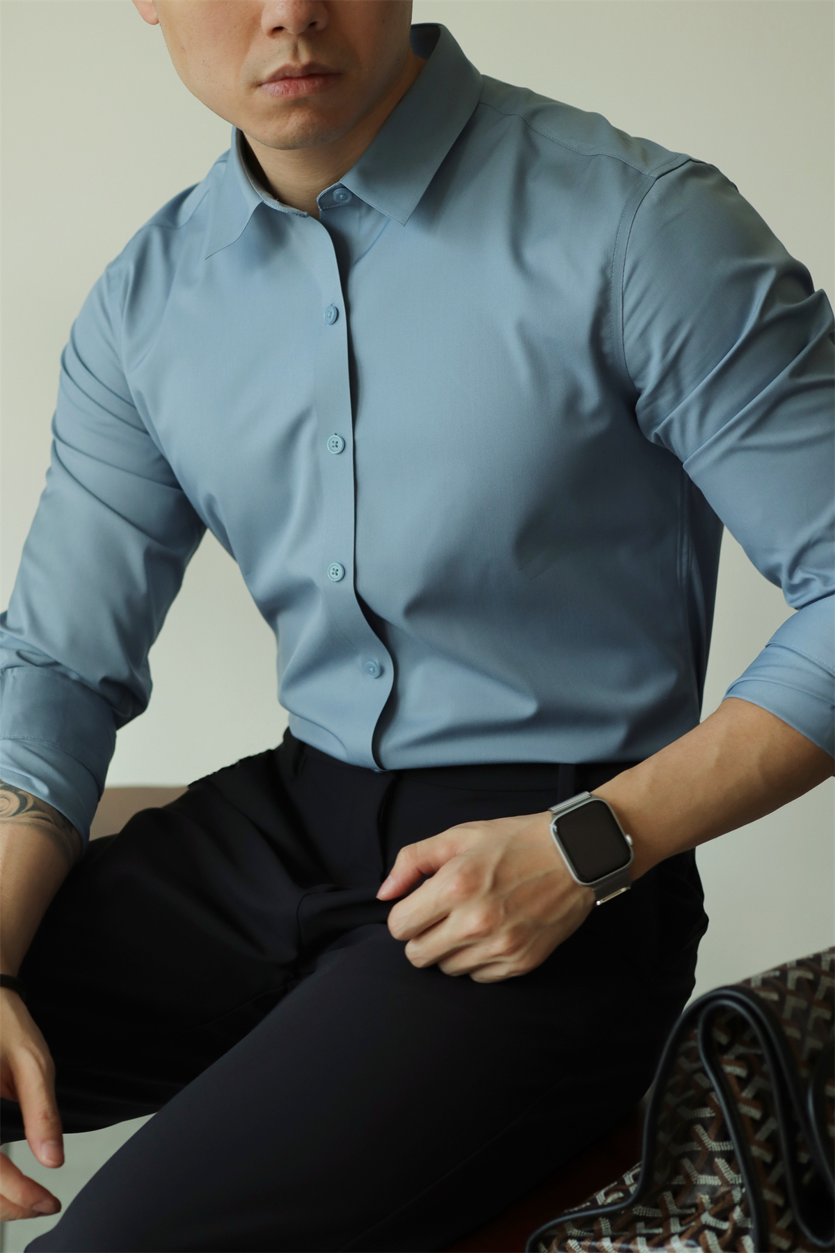 MONSEN Suitory Bamboo-Fiber Non-Iron Shirt in Bamboo Blend product image