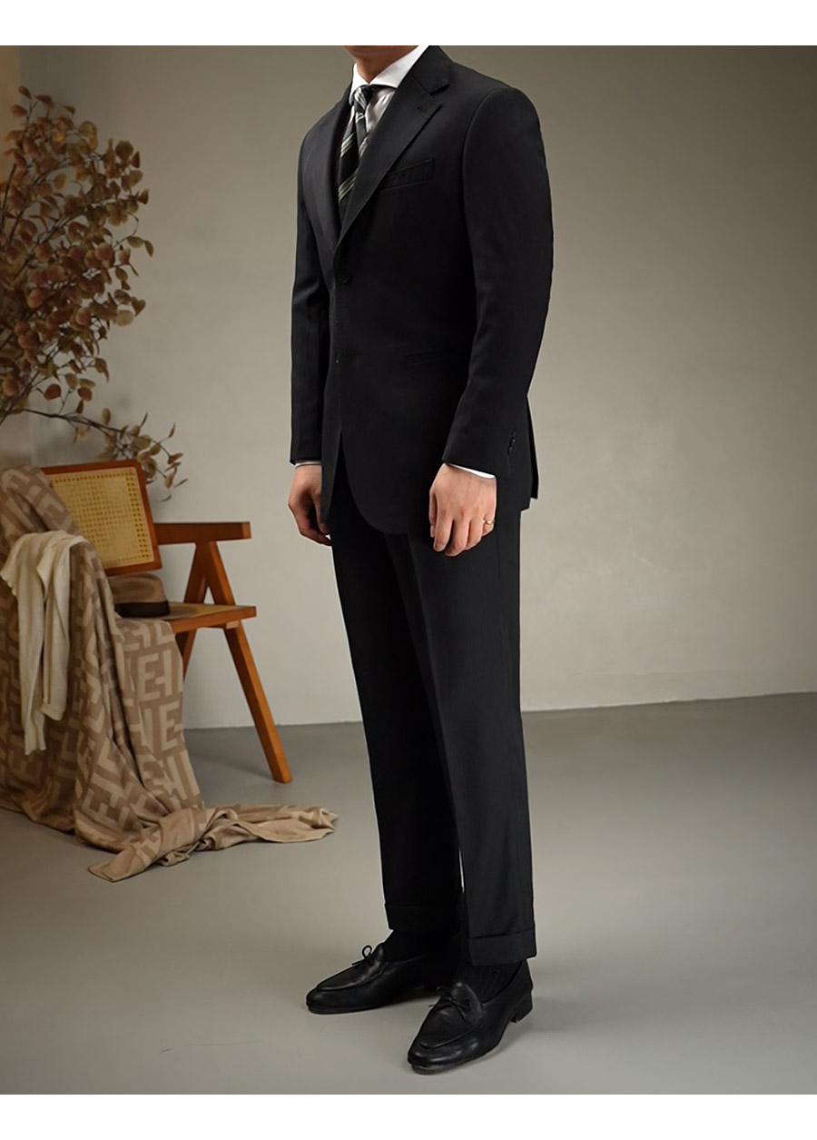 MONSEN Suitory Napoli Navy Dark-Stripe Suit in Wool product image