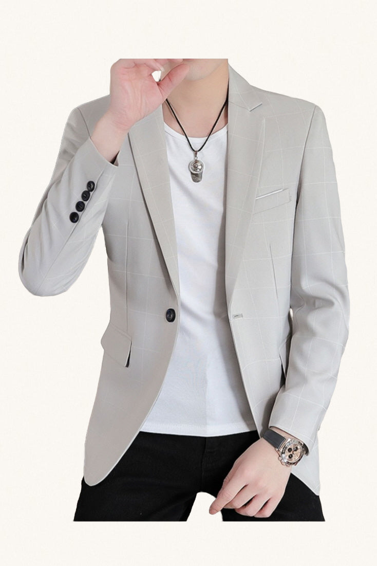 MONSEN Suitory Lightweight Slim Plaid Blazer in Performance Blend product image