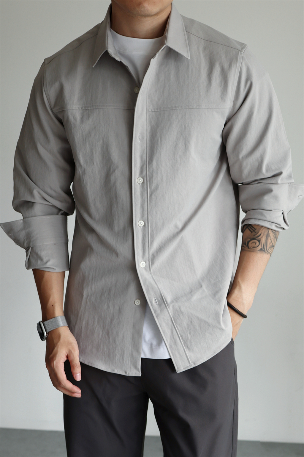 Enzyme-Washed Utility Shirt