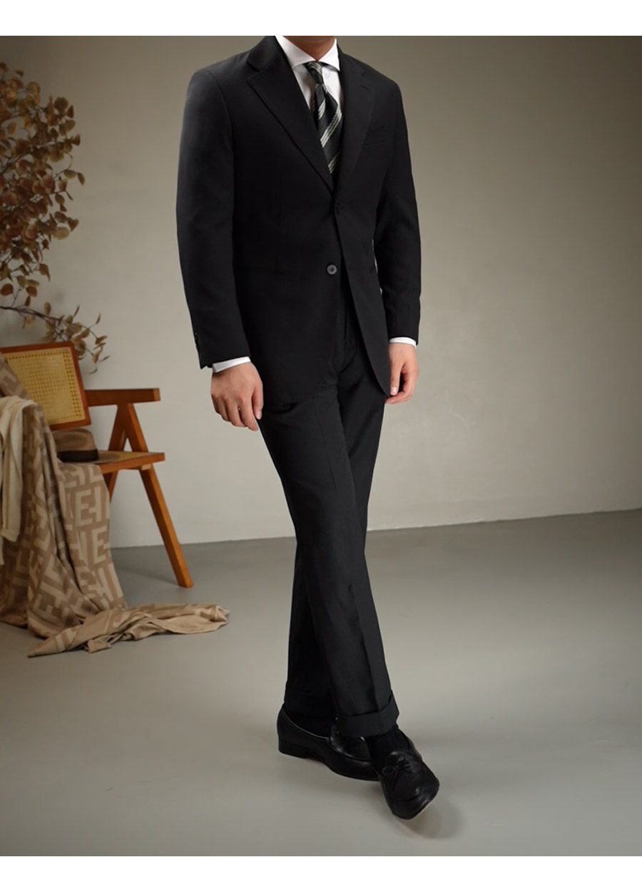 MONSEN Suitory Napoli Navy Dark-Stripe Suit in Wool product image