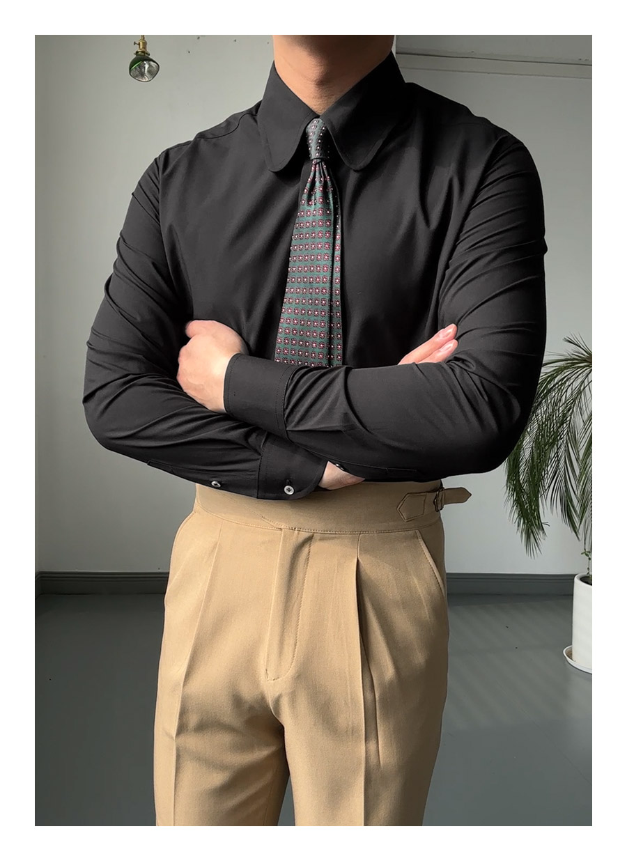 Vintage Rounded-Collar Dress Shirt