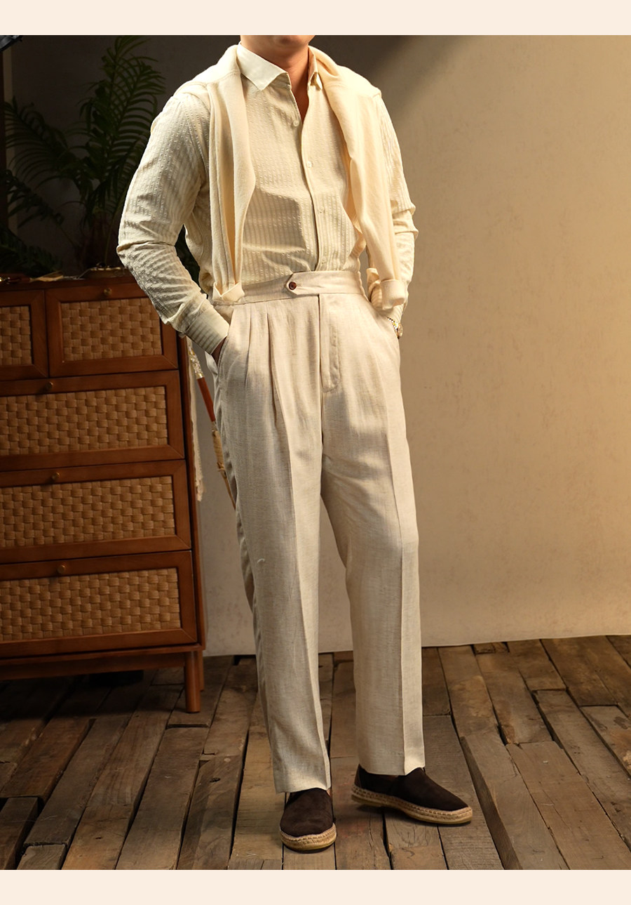 Seersucker One-Piece Collar Shirt
