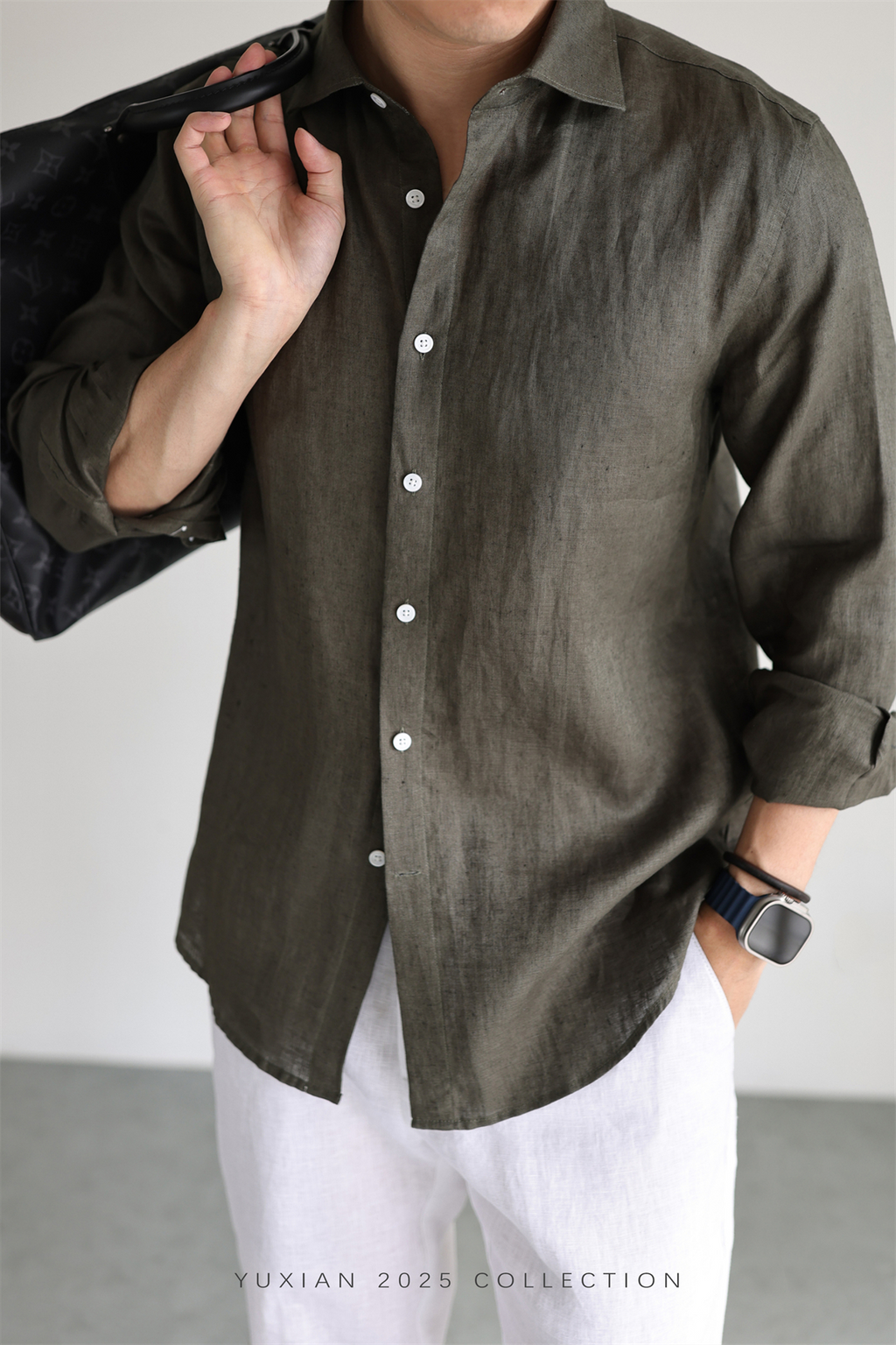 100% Linen Long-Sleeve Shirt