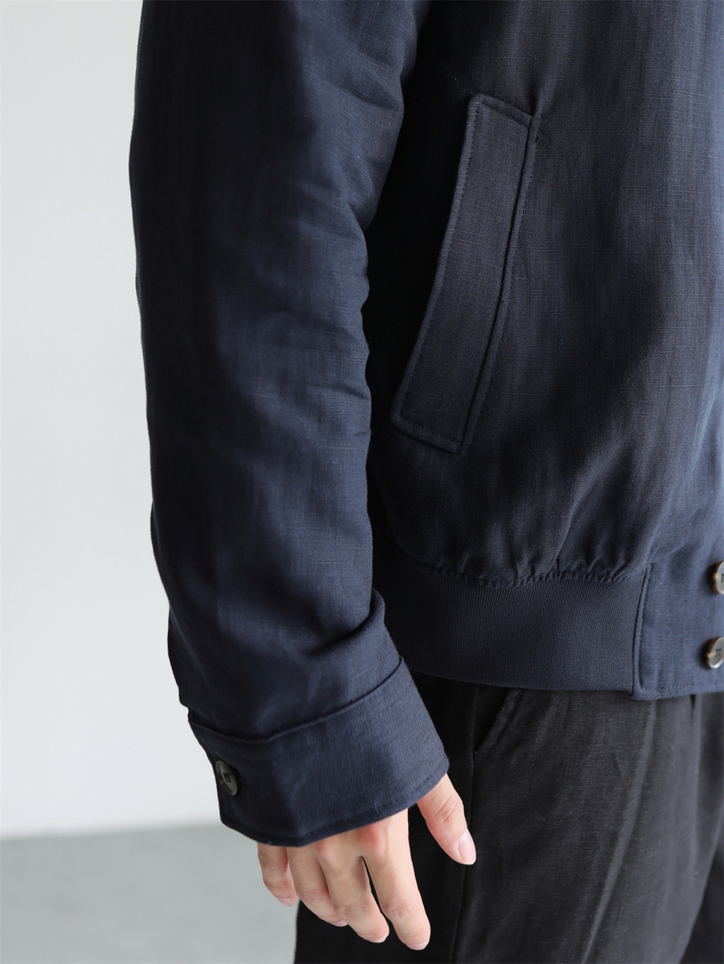 MONSEN Suitory Tencel-Linen Lightweight Sheen Lapel Jacket product image
