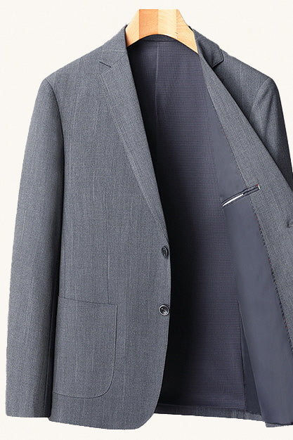 MONSEN Suitory Smart Polish, Business-Casual Blazer 2 in Denim front view