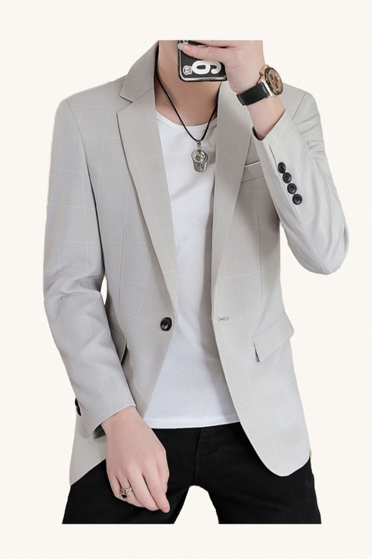 MONSEN Suitory Lightweight Slim Plaid Blazer in Performance Blend product image
