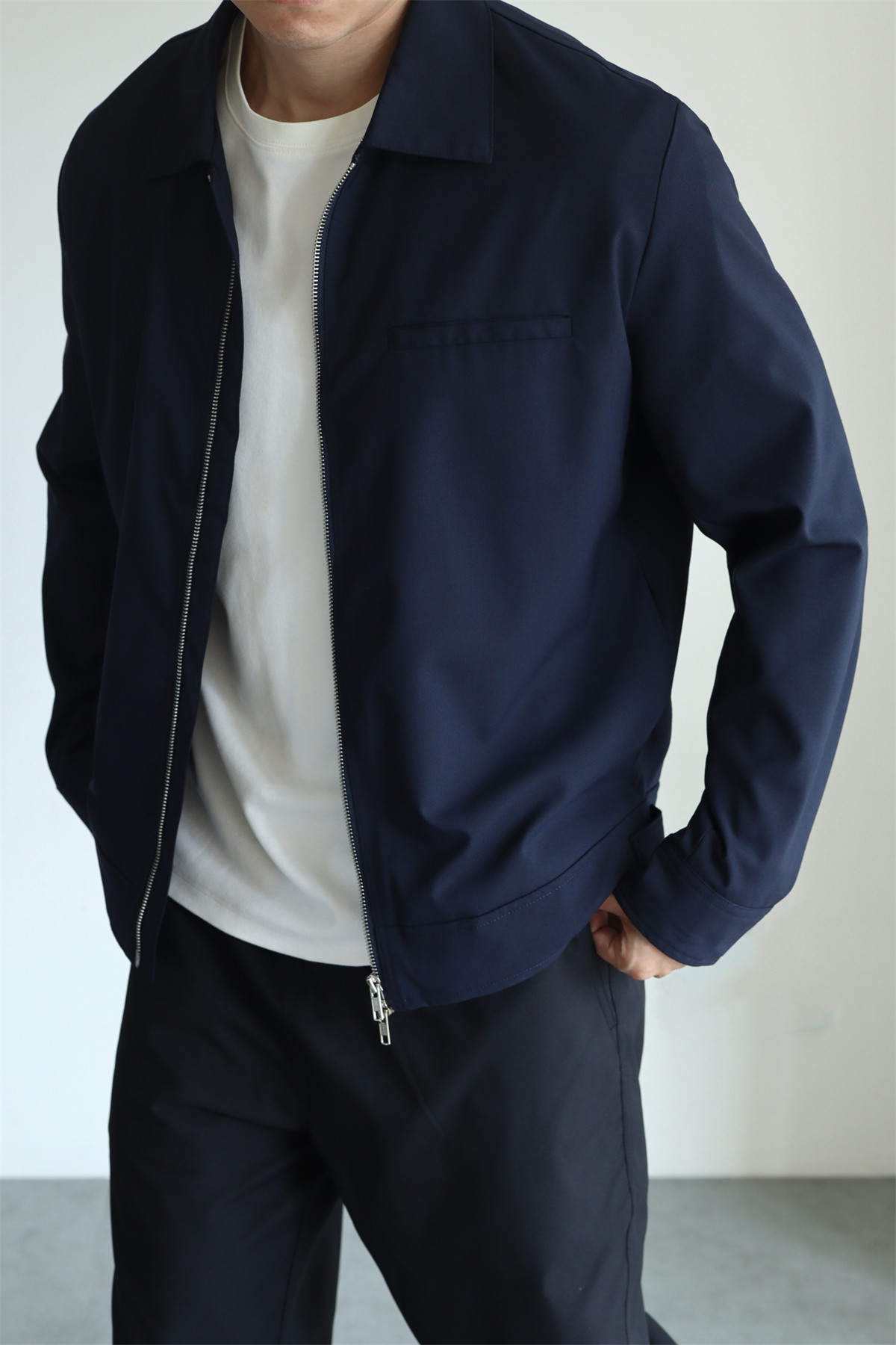 MONSEN Suitory Drapey Plain-Weave Lapel Jacket in Performance Blend product image