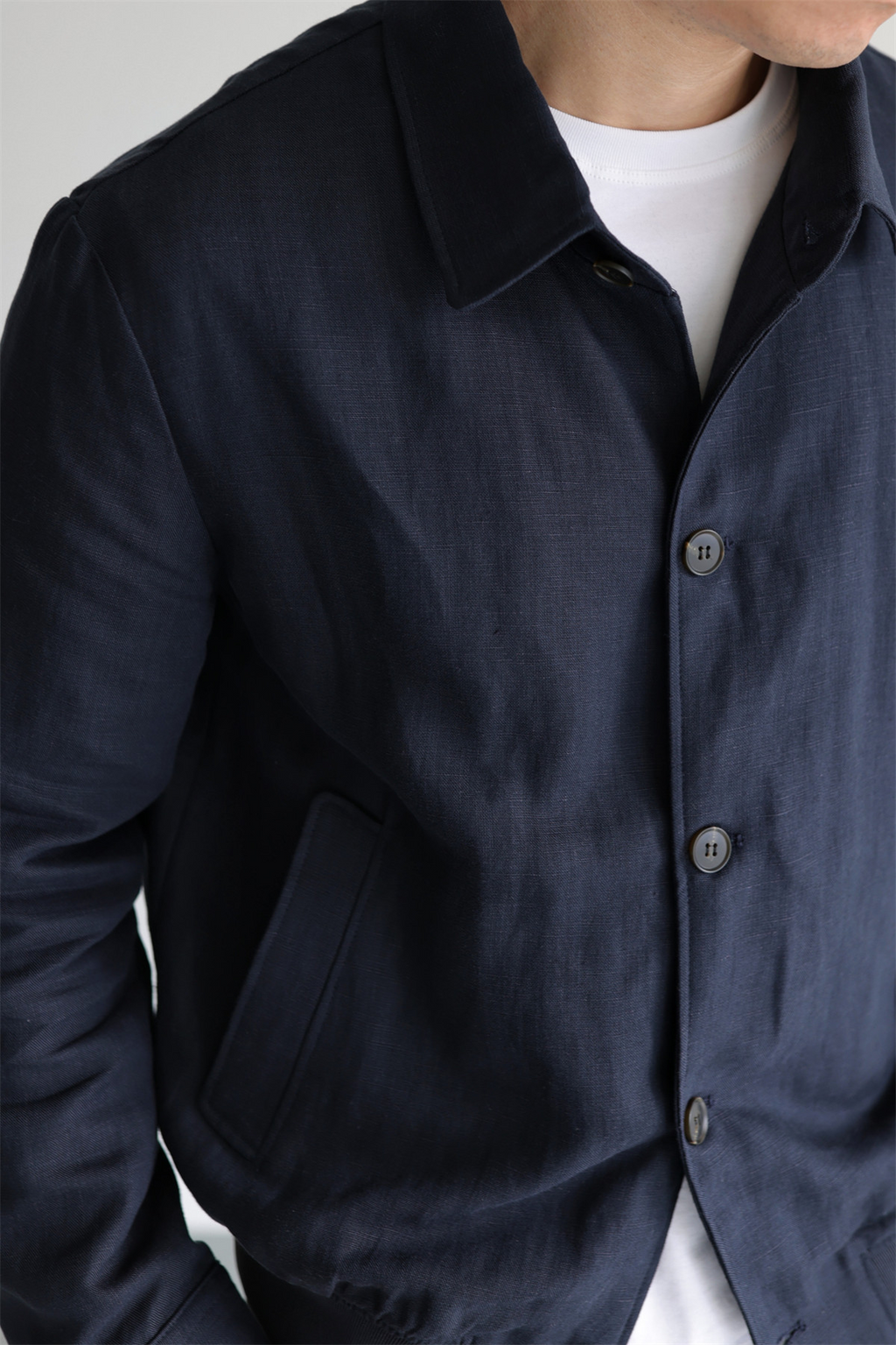 MONSEN Suitory Tencel-Linen Lightweight Sheen Lapel Jacket product image
